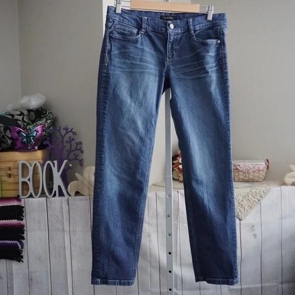 WHBM sz 6 Noir Straight Leg Jeans - Picture 1 of 9